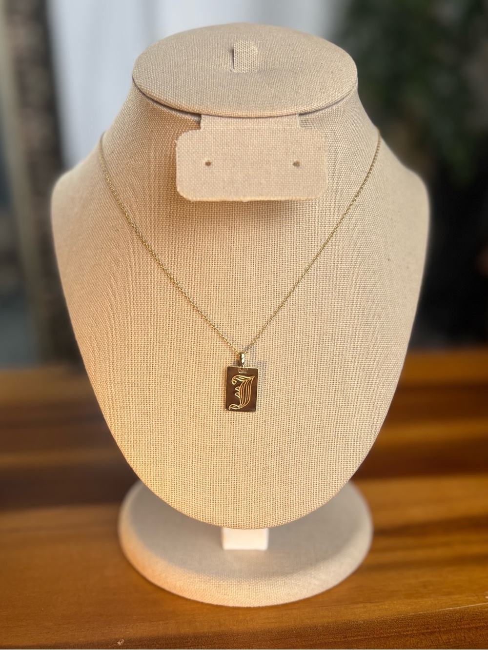 Mod & Jo S925 Sterling Silver Gold Plated Old English J Initial Pendant Necklace